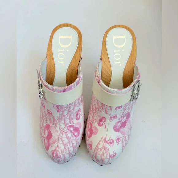 Dior Pink and White Mules - Picture 2 of 9